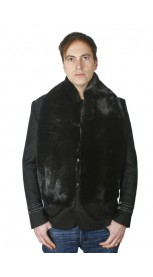 Black mink fur scarf-stole, unisex